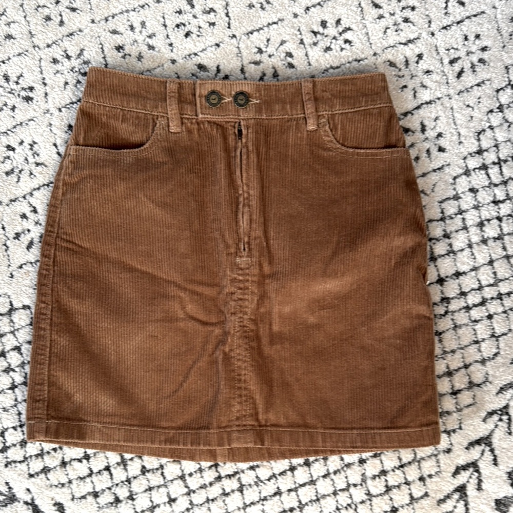 Hollister Ultra High-Rise Brown Corduroy Skirt Size 1